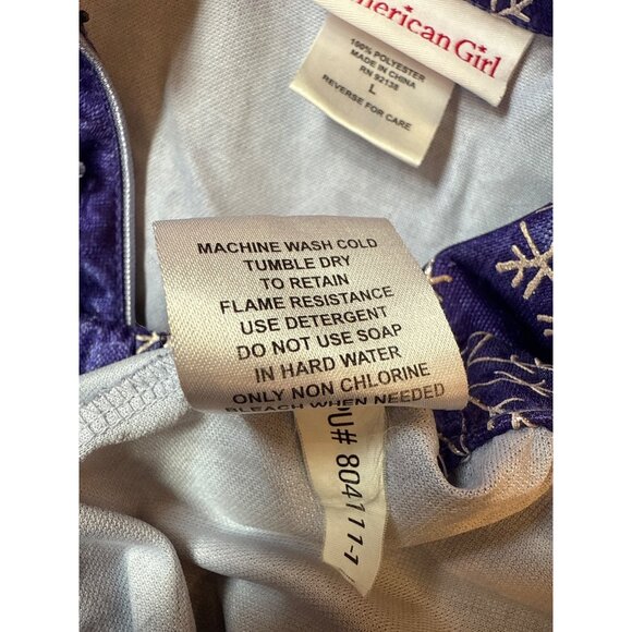 American Girl Girls Snowflake Pajama Set Blue & White Large 100% Polyester - Picture 9 of 11